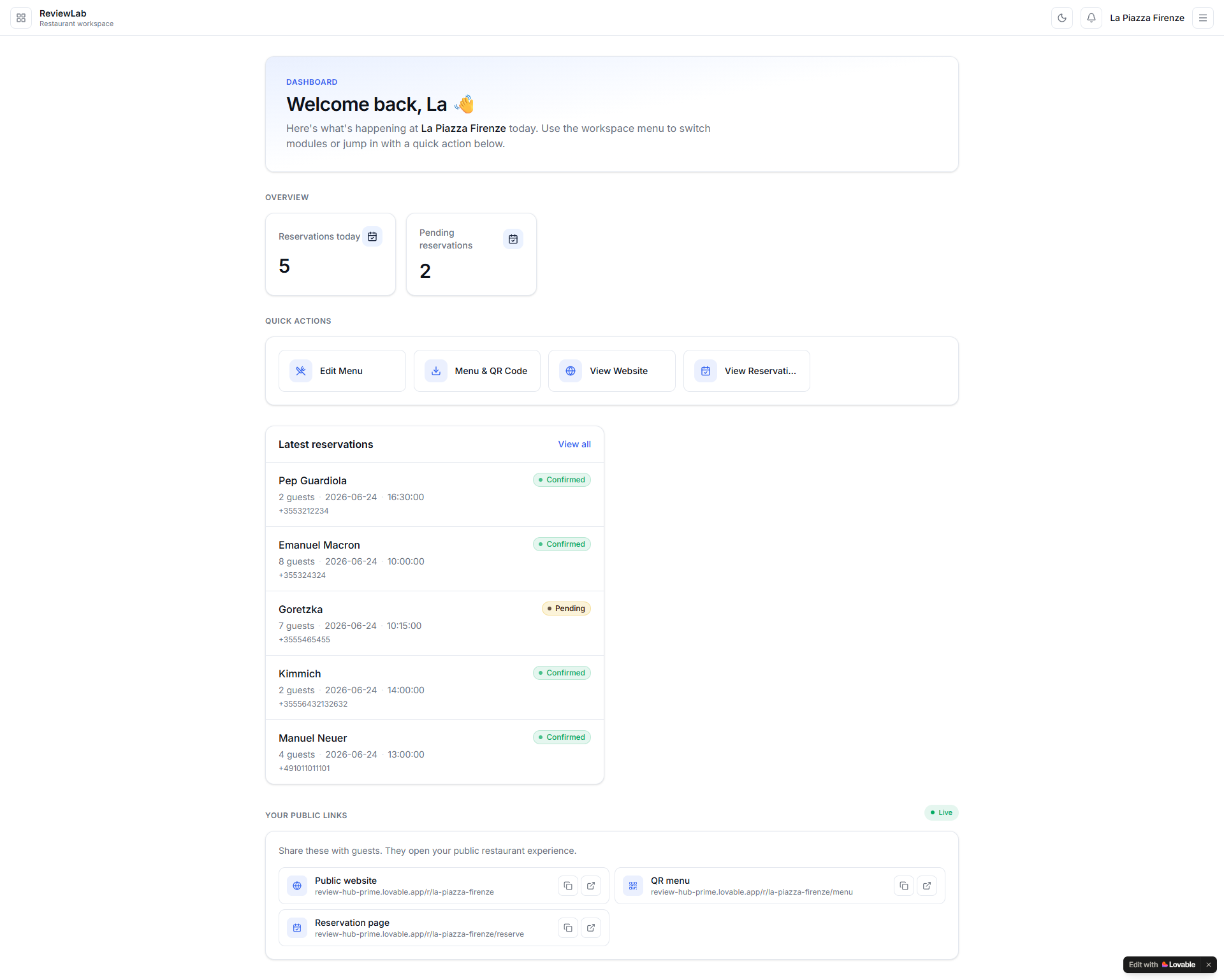 Client Dashboard