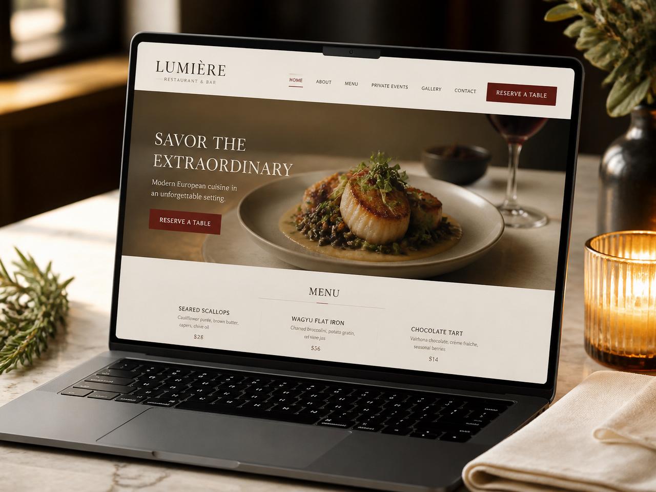 A branded restaurant website you actually own.