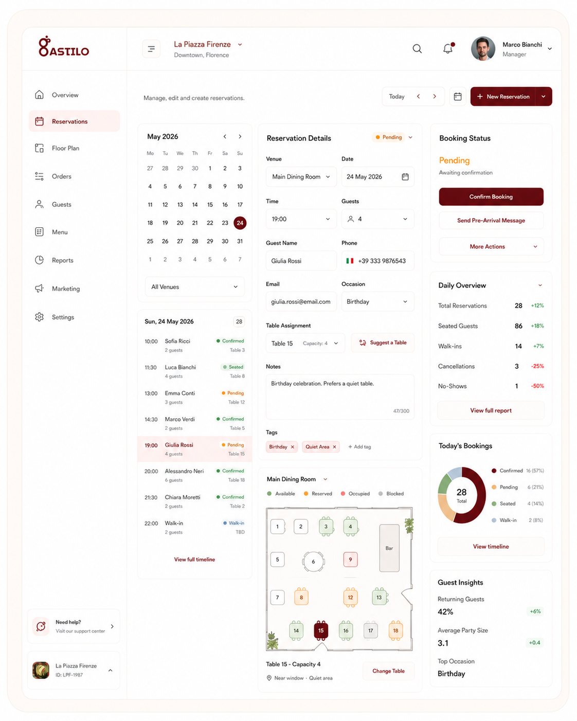 New booking form