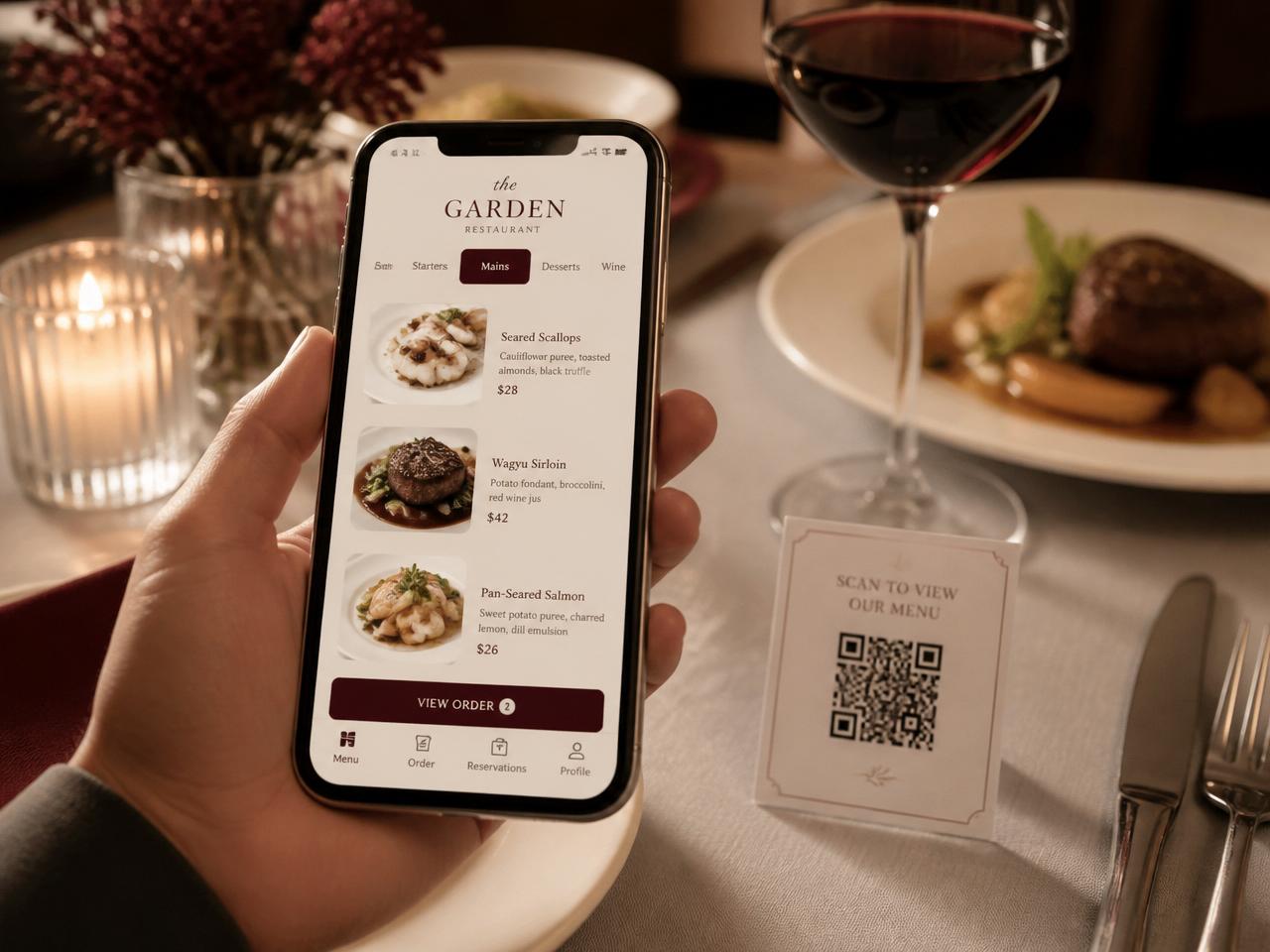 A digital menu guests scan, read and order from.