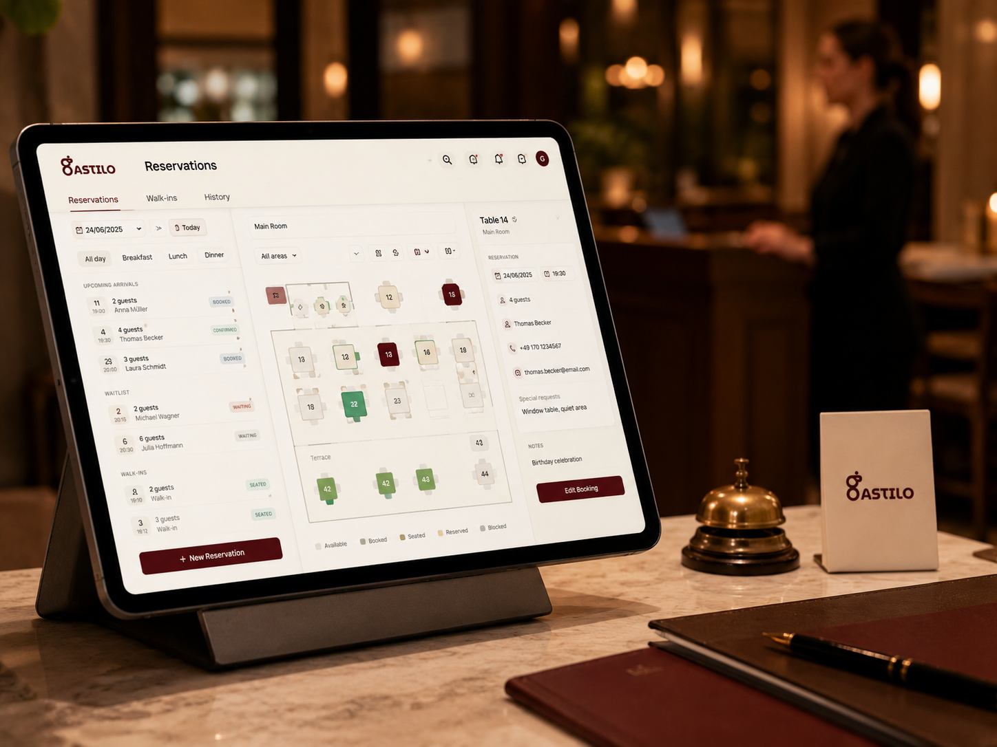Bookings & table plan